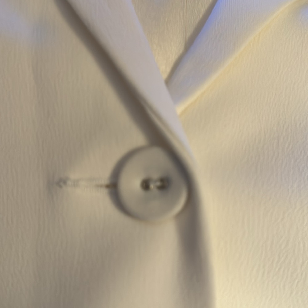 Lavender Brown white single button front crepe polyester white blazer Sz‎ M - Picture 5 of 6